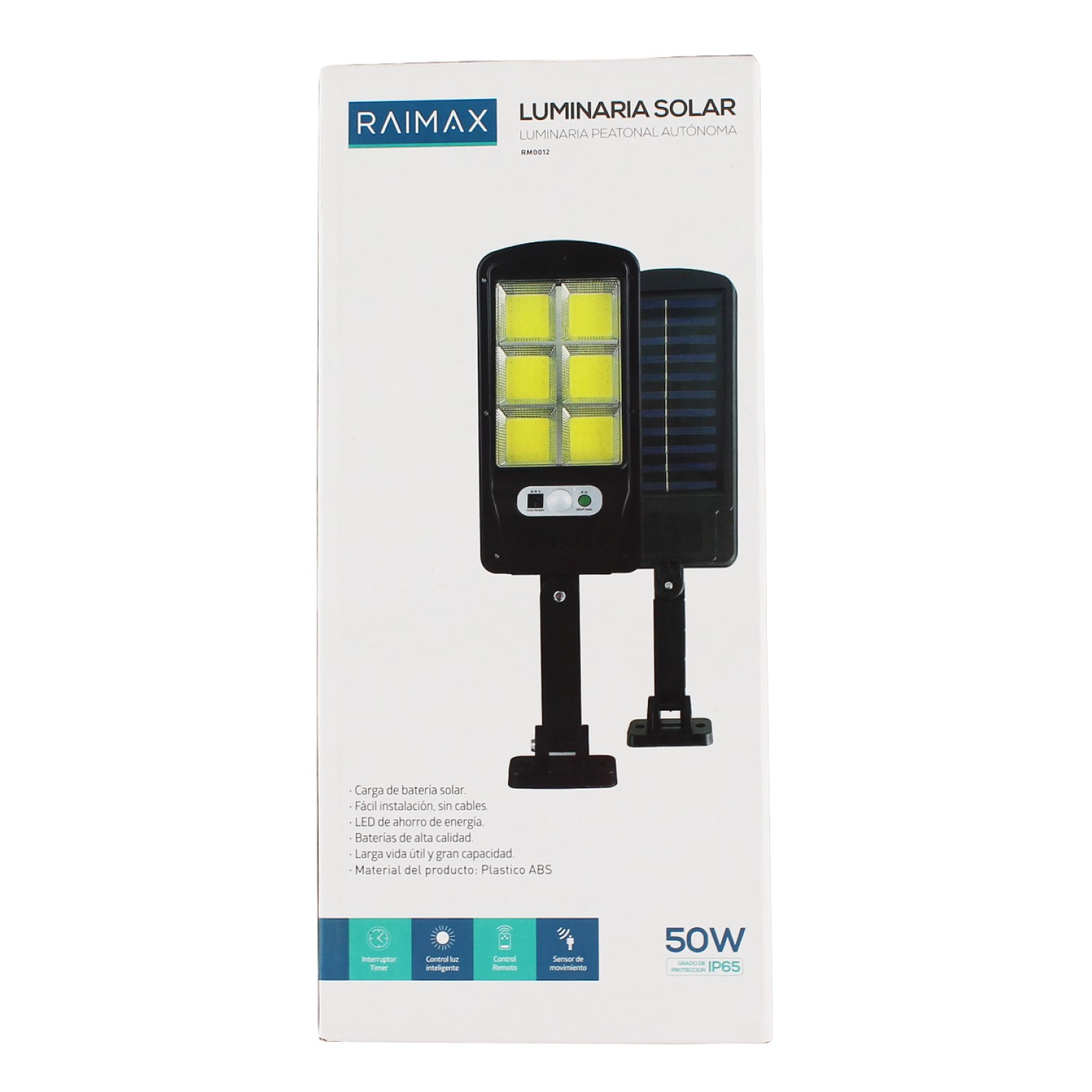 Foco Solar 50W con Sensor 6 Paneles LED IP65 RM0012 Raimax 2