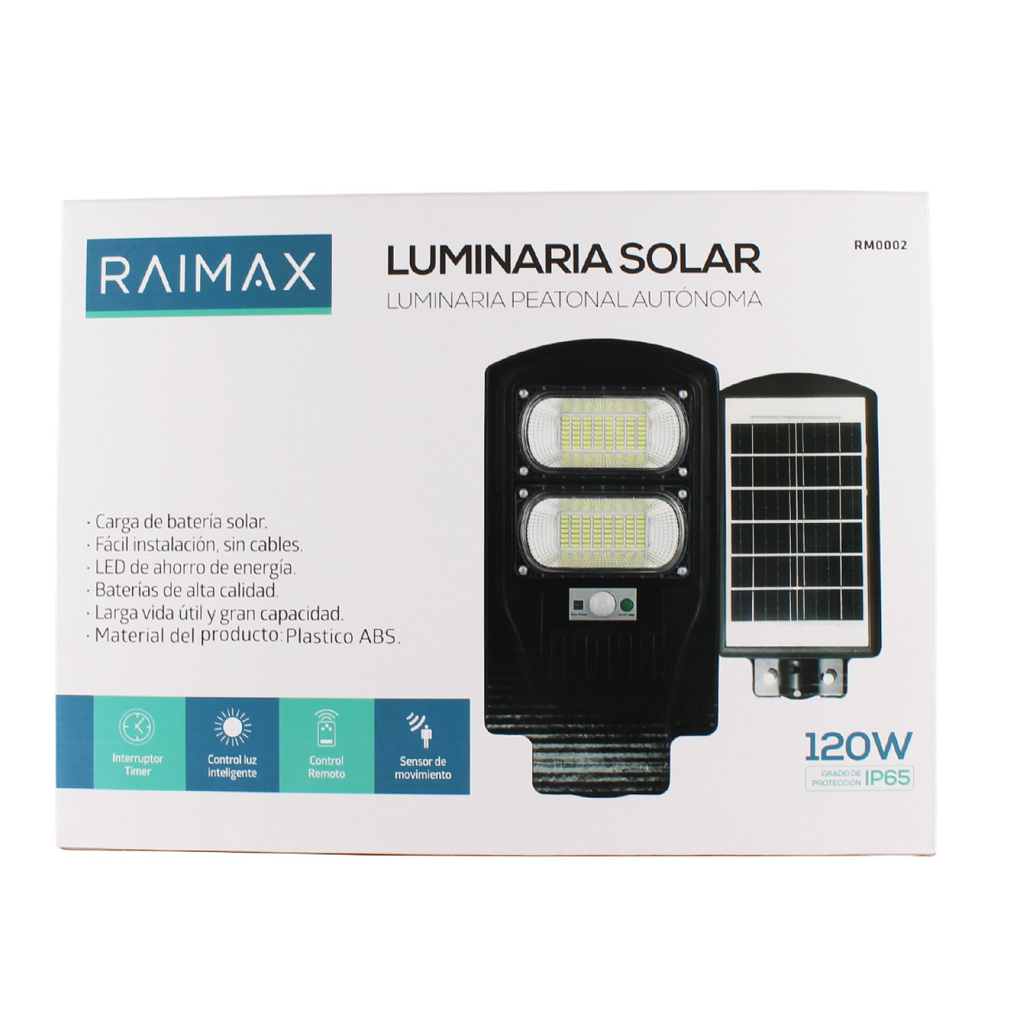 Foco Solar 120W LED IP65 con Sensor y Control RM0002 Raimax 2