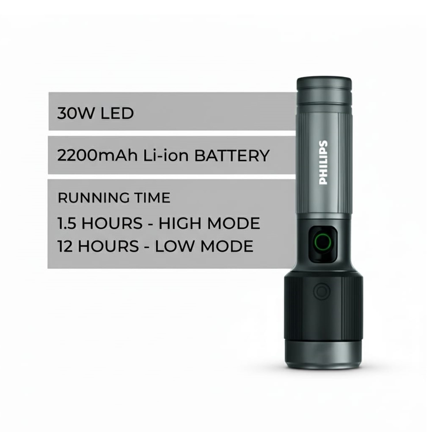 Linterna LED Recargable 30W 1450lm SFL5141 Philips 2