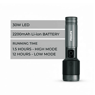 Linterna LED Recargable 30W 1450lm SFL5141 Philips