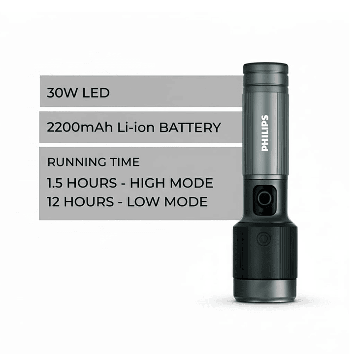 Linterna LED Recargable 30W 1450lm SFL5141 Philips 2