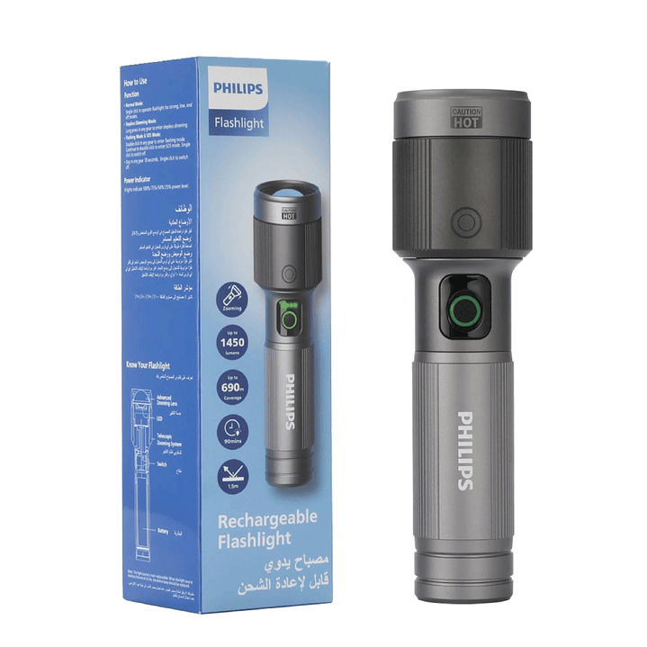 Linterna LED Recargable 30W 1450lm SFL5141 Philips 6