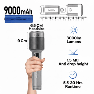 Linterna LED Recargable Philips 3000 lm 60W SFL5102