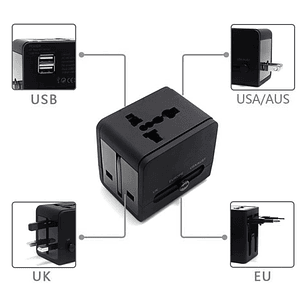 Adaptador Universal De Viaje 2 Usb ProAdaptor TL354 Tecnolab