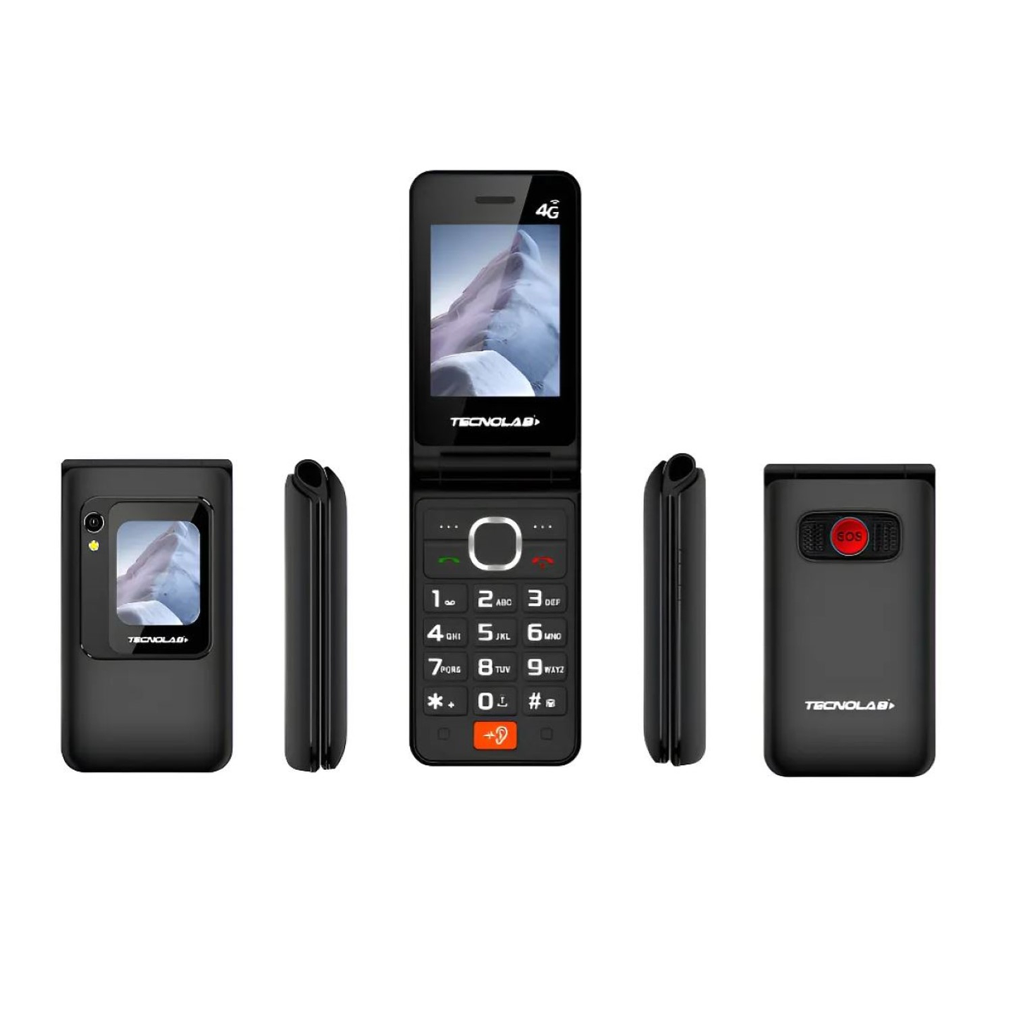 Celular Senior 4G Doble Pantalla BT TL705BK Tecnolab Negro 3