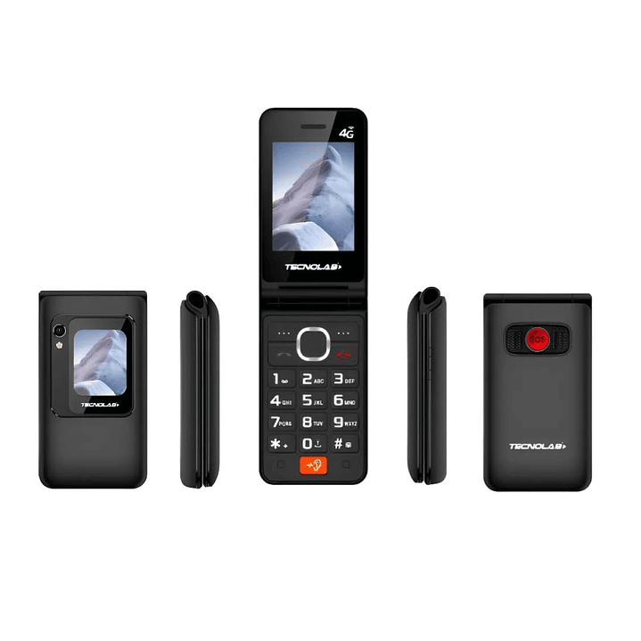 Celular Senior 4G Doble Pantalla BT TL705BK Tecnolab Negro 3