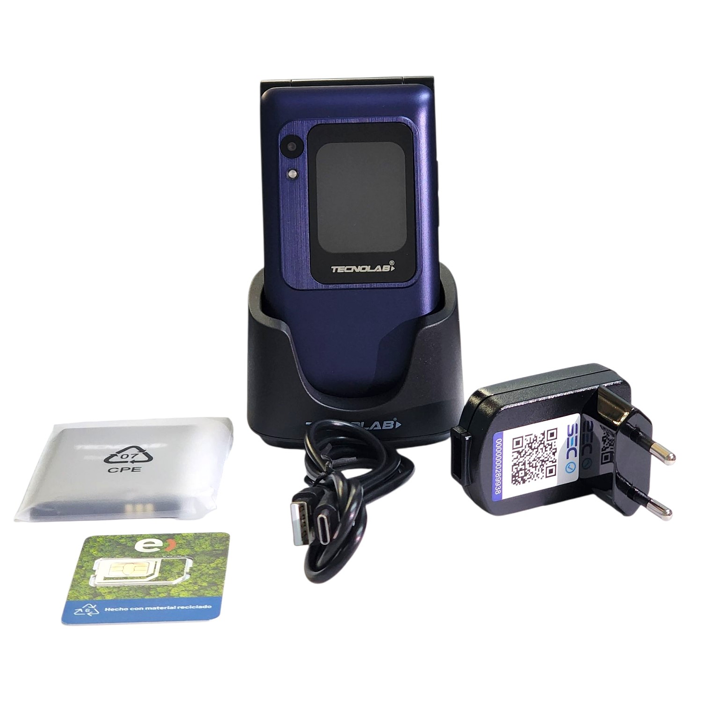 Celular Senior 4G Doble Pantalla BT TL705BL Tecnolab Azul 3