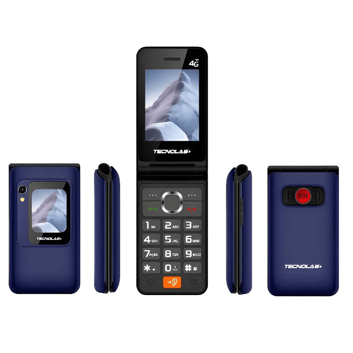 Celular Senior 4G Doble Pantalla BT TL705BL Tecnolab Azul 8