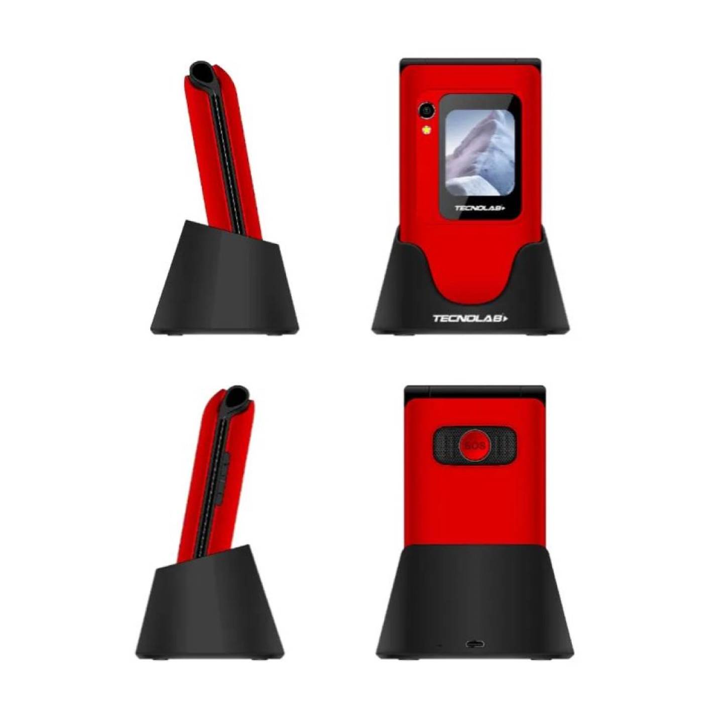 Celular Senior 4G Doble Pantalla BT TL705R Tecnolab Rojo 4