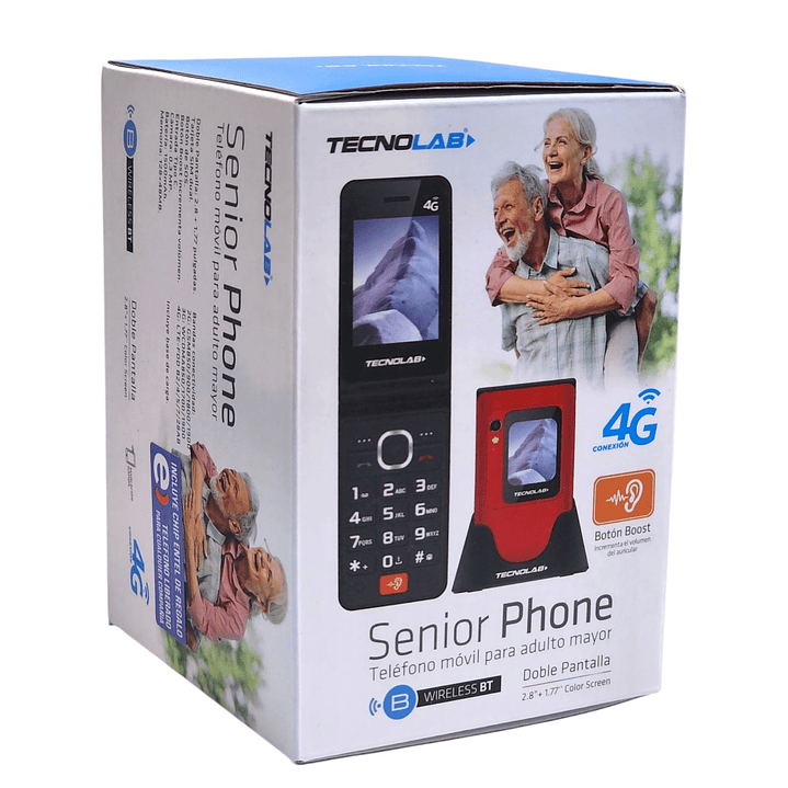 Celular Senior 4G Doble Pantalla BT TL705R Tecnolab Rojo 7