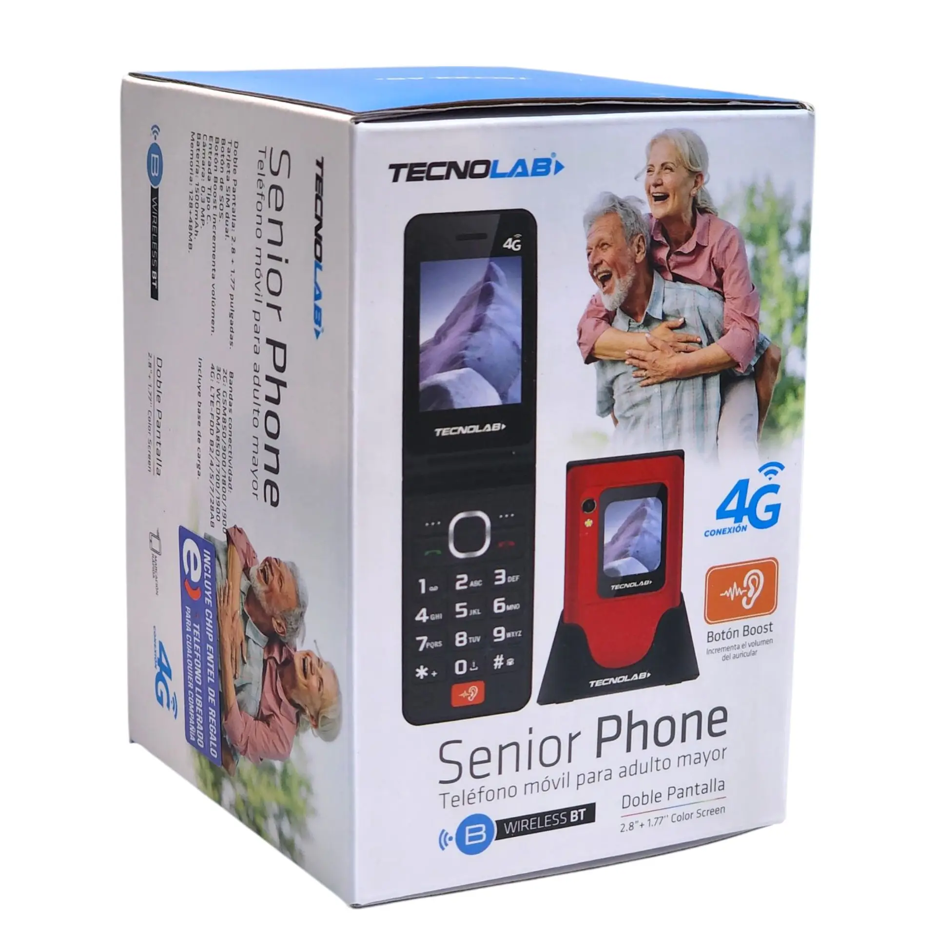 Celular Senior 4G Doble Pantalla BT TL705R Tecnolab Rojo 7