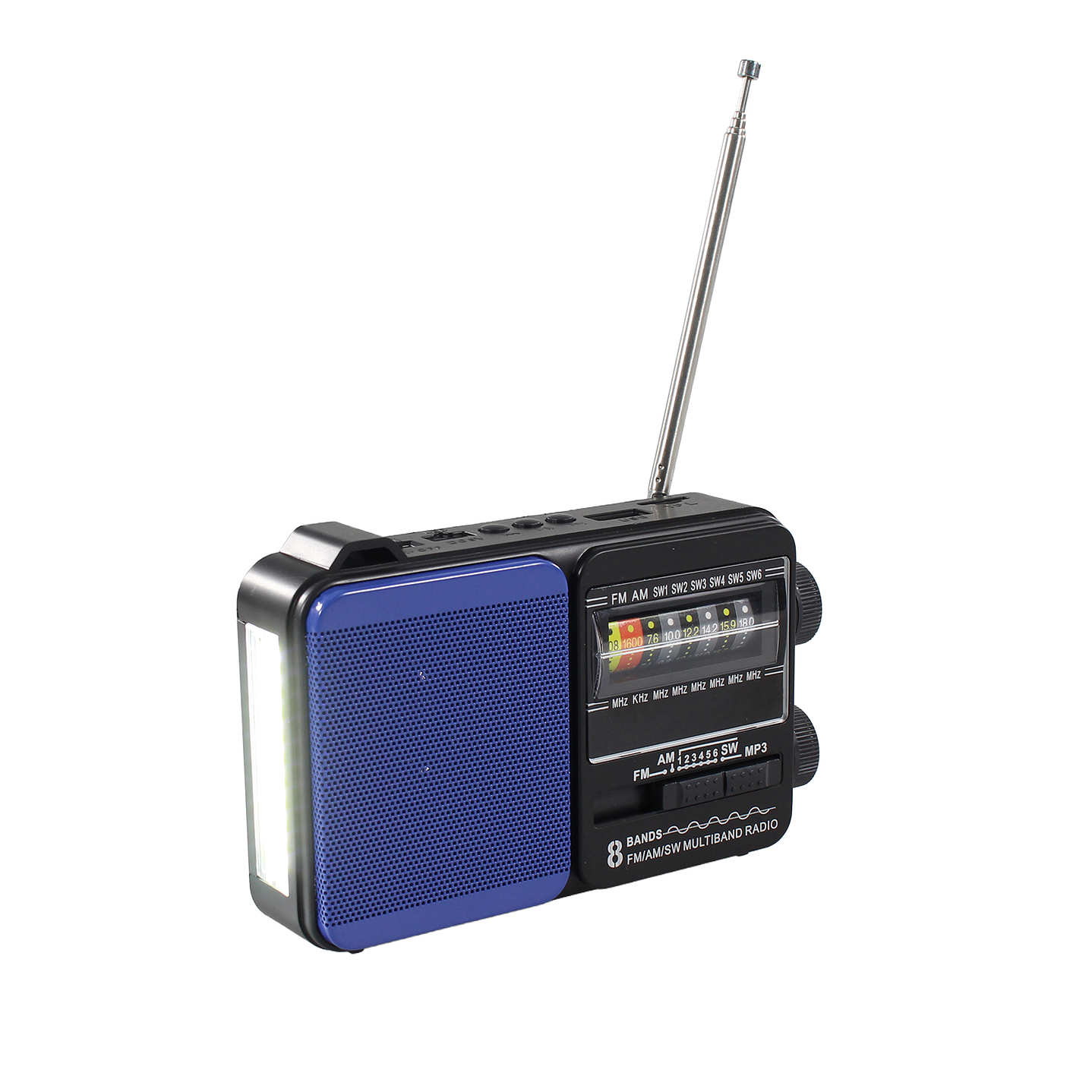 Radio Portátil Solar AM FM SW LED 15W TL653BL Tecnolab Azul 3
