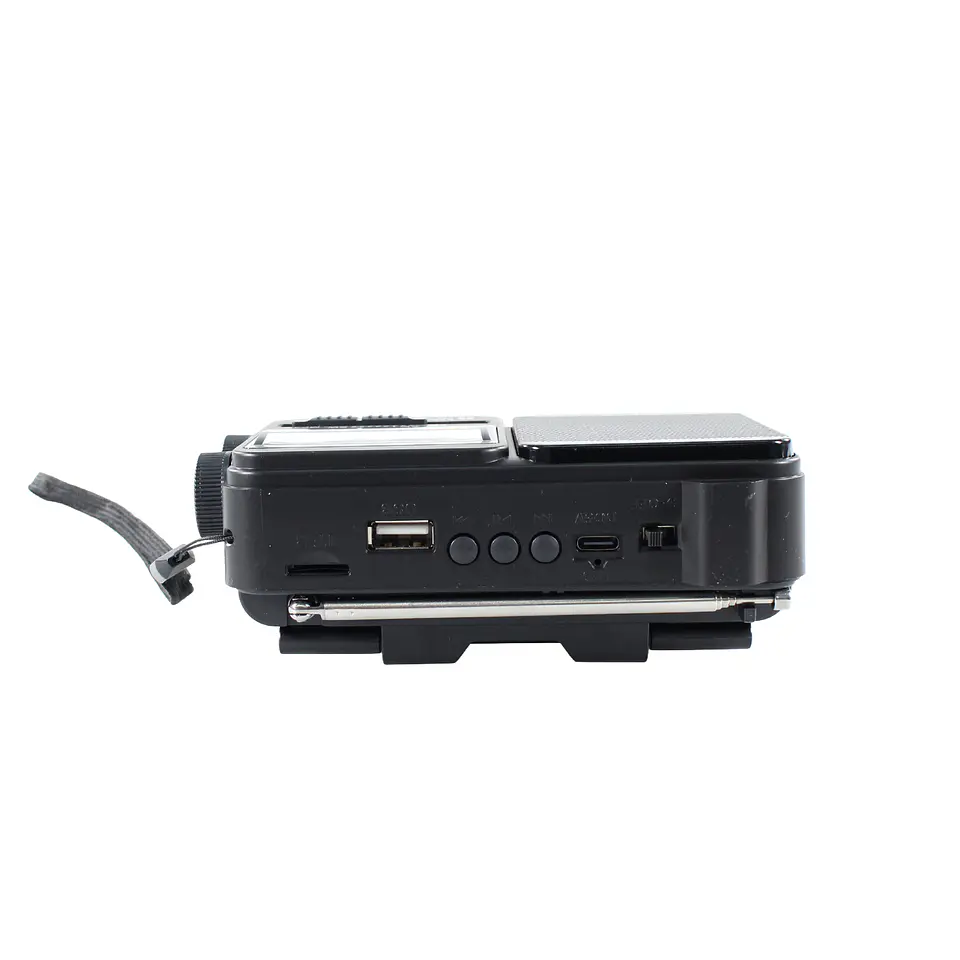 Radio Portátil Solar AM FM SW LED 15W TL653BK Tecnolab Negro 2