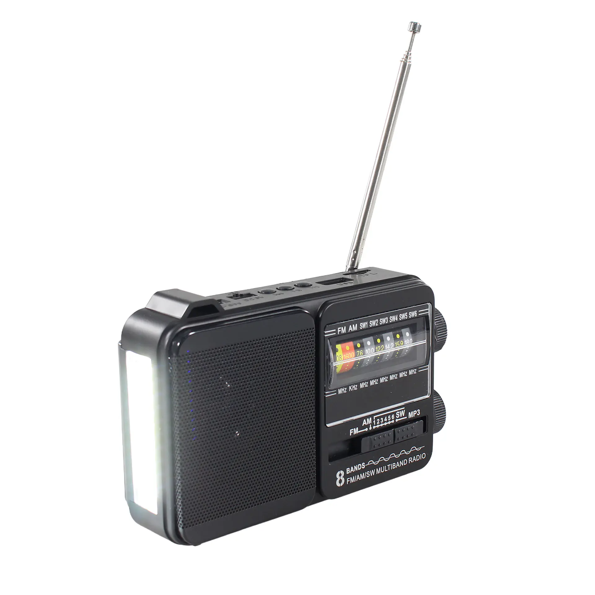 Radio Portátil Solar AM FM SW LED 15W TL653BK Tecnolab Negro 4
