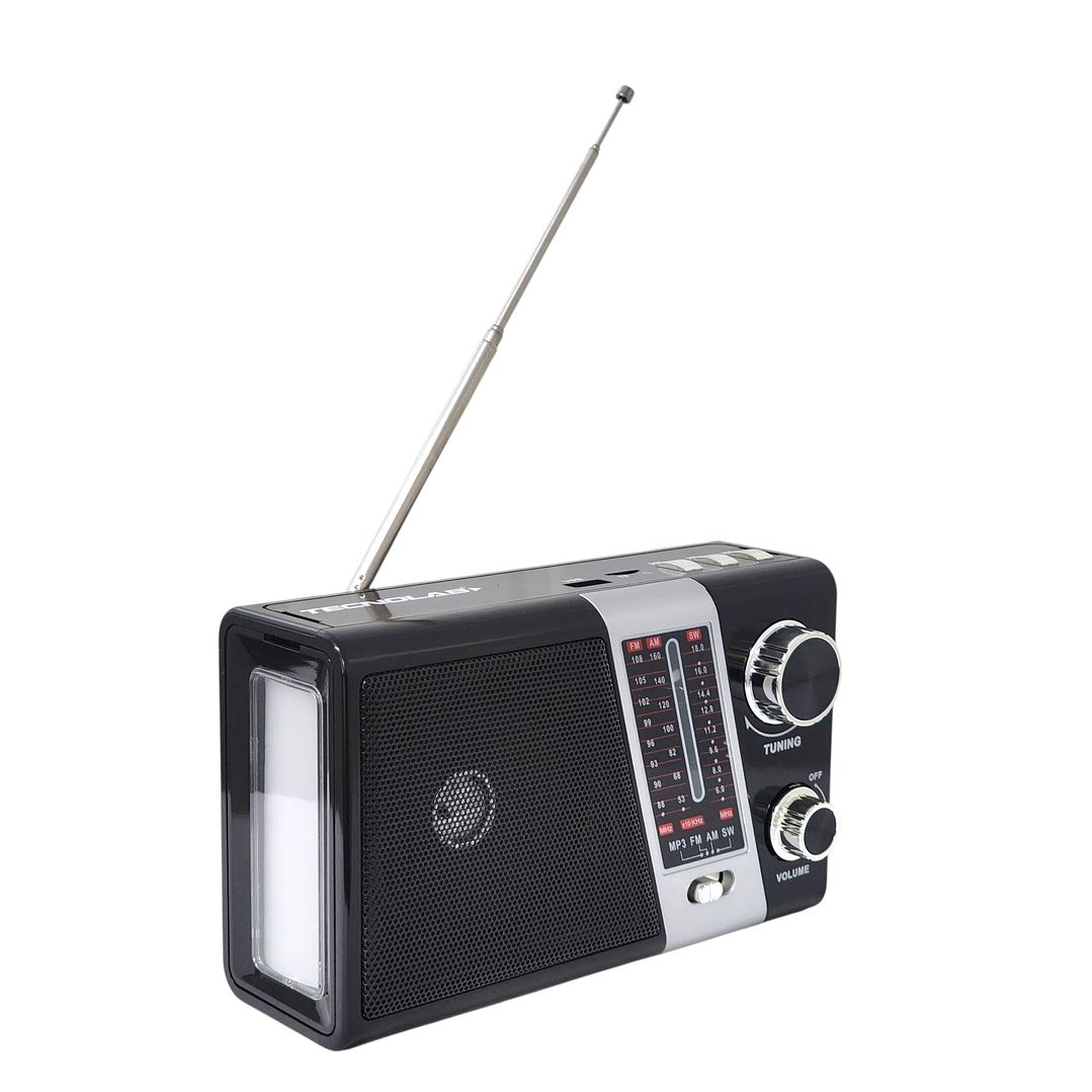 Radio Portátil AM FM SW Solar Band 3 LED USB TL635 Tecnolab 2