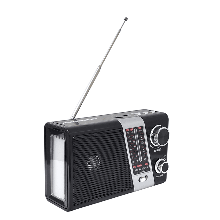 Radio Portátil AM FM SW Solar Band 3 LED USB TL635 Tecnolab 2