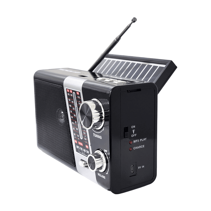 Radio Portátil AM FM SW Solar Band 3 LED USB TL635 Tecnolab 3