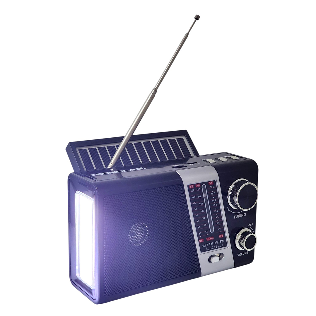 Radio Portátil AM FM SW Solar Band 3 LED USB TL635 Tecnolab 4