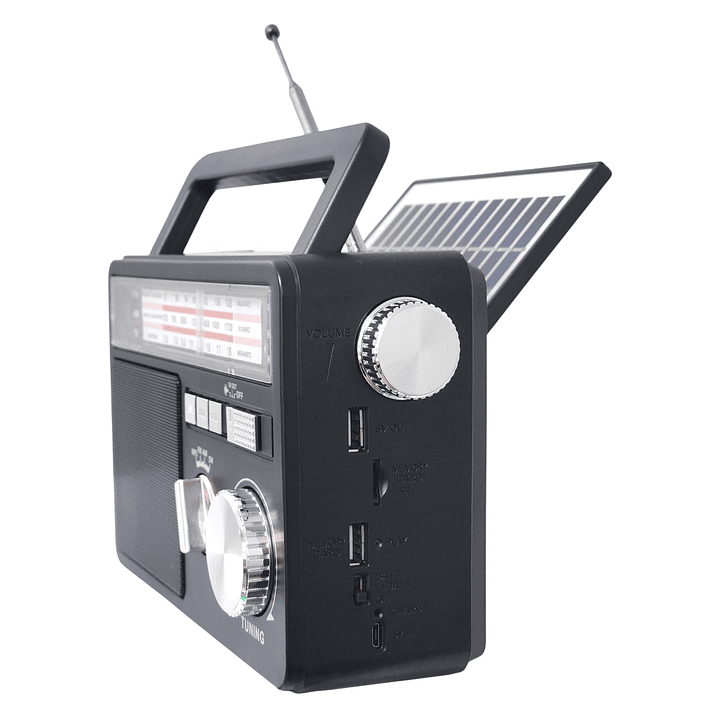 Radio Portátil Solar BT USB LED PowerSun TL637 Tecnolab 2