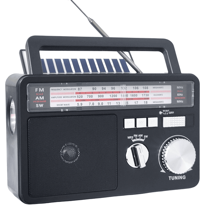 Radio Portátil Solar BT USB LED PowerSun TL637 Tecnolab 6
