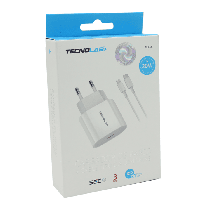 Cargador de Pared 20W + Cable USB-C a LTNG TL465 Tecnolab 4