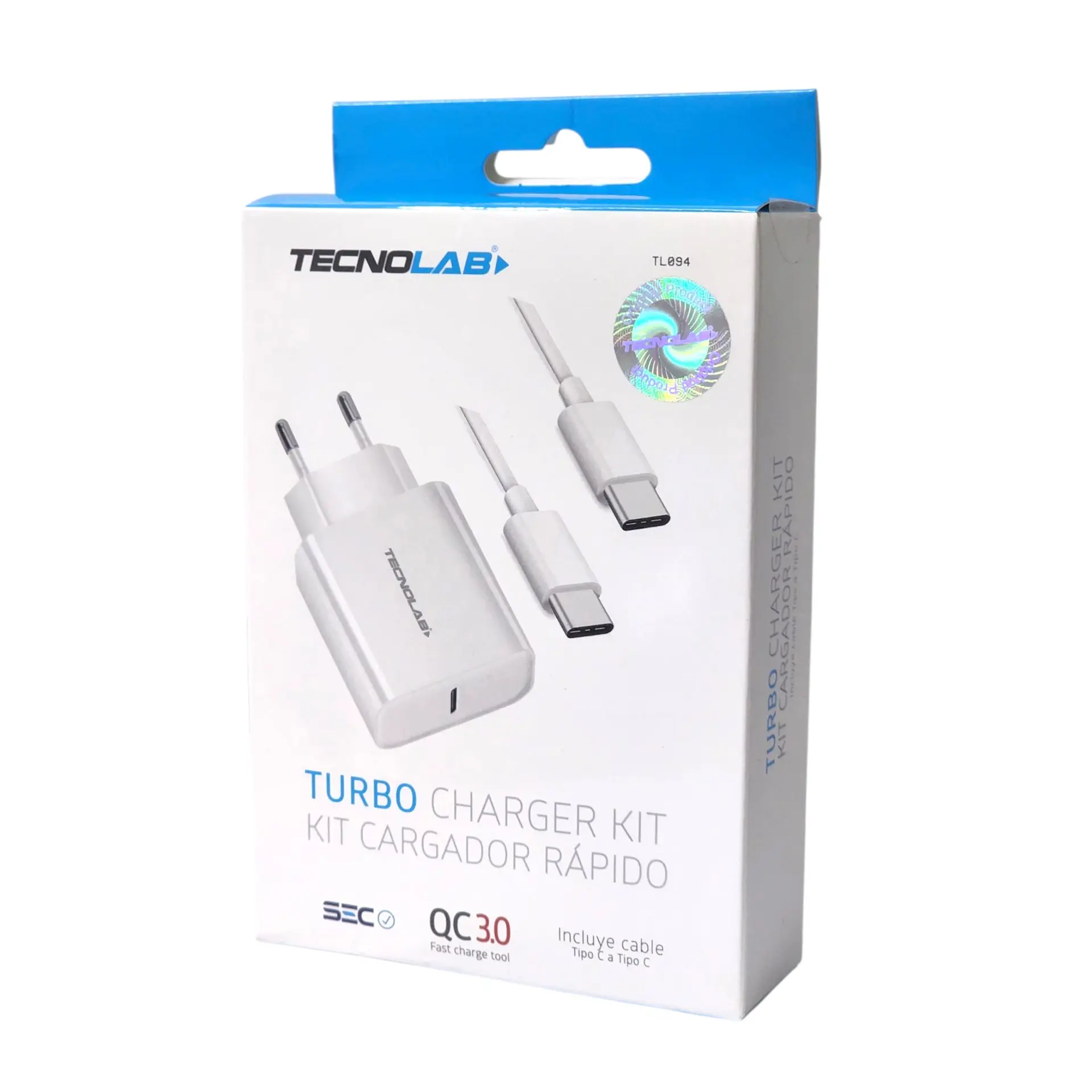 Cargador Rápido 3.0 18W + Cable USB-C a USB-C TL094 Tecnolab 2