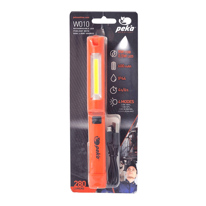 Linterna Lápiz Recargable Doble Luz Magnética W010 Peka 8