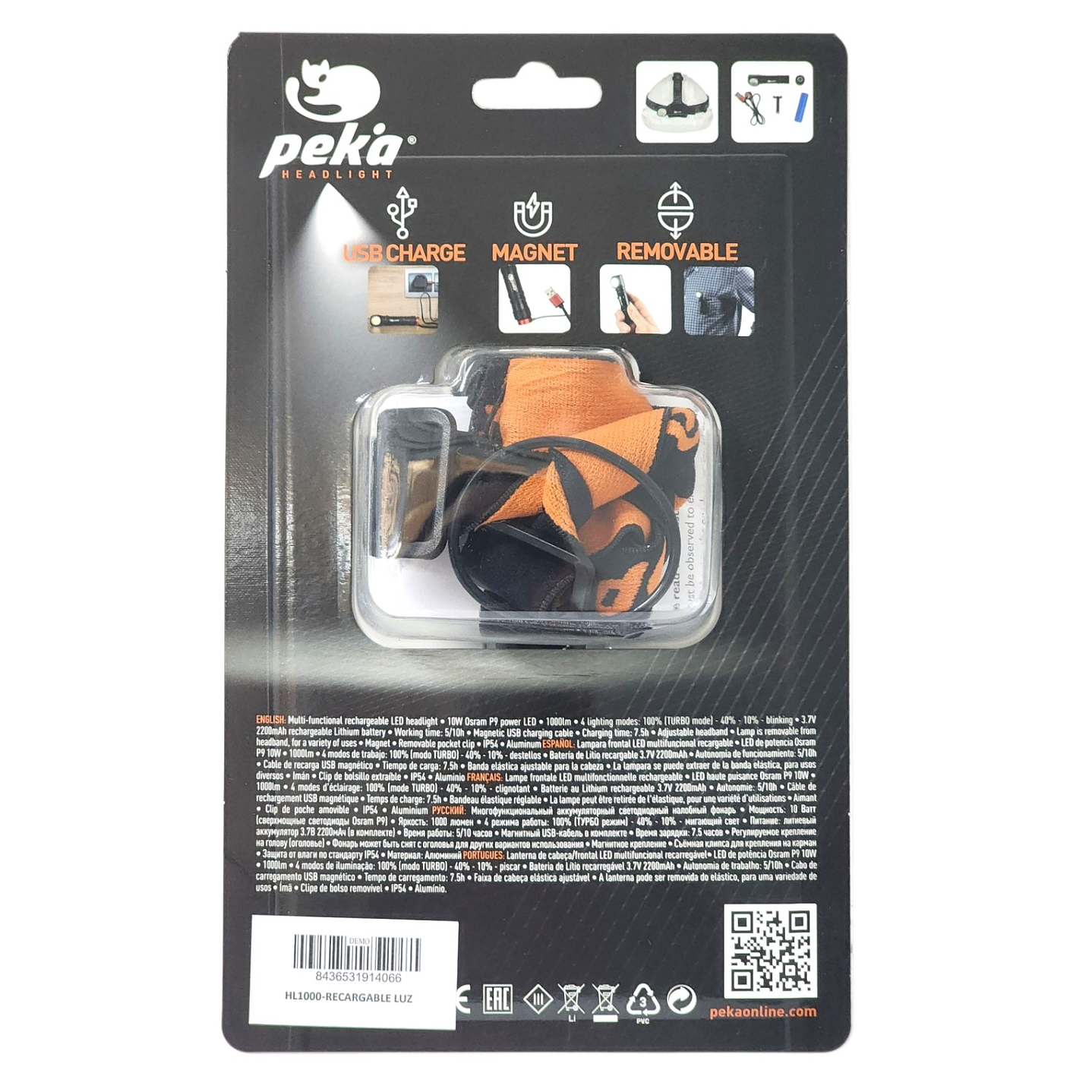 Lámpara Multifuncional LED 10W Recargable 1000lm HL1000 Peka 9