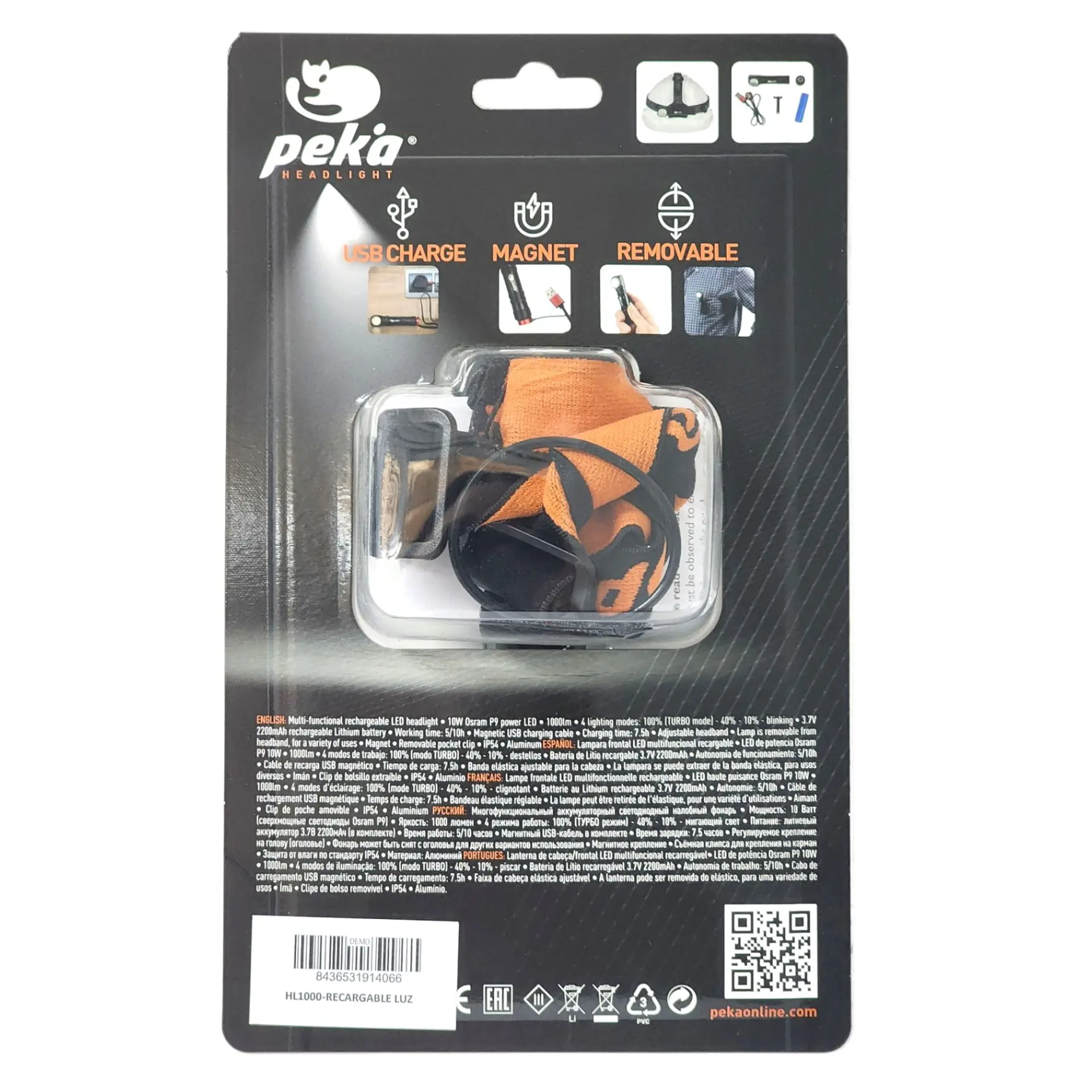 Lámpara Multifuncional LED 10W Recargable 1000lm HL1000 Peka 9