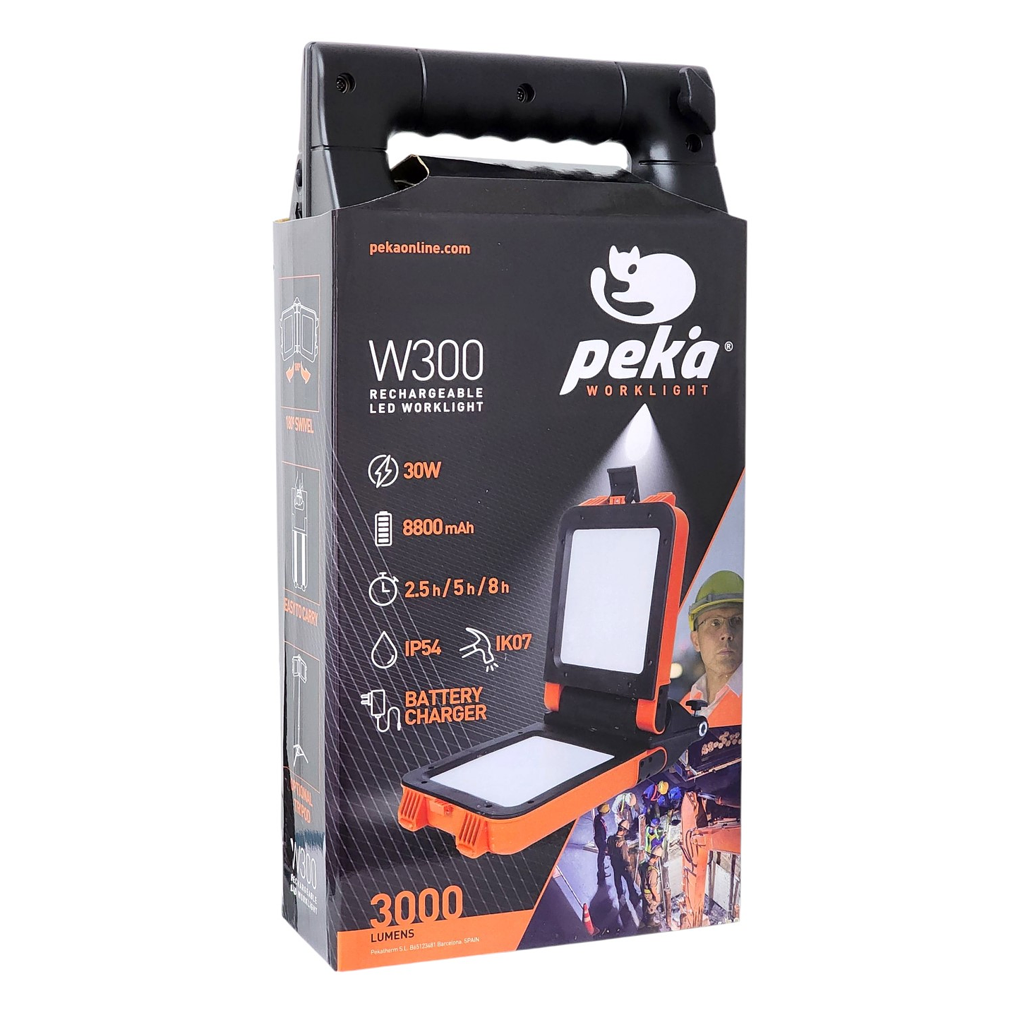 Luz de trabajo LED 30W Recargable Doble Panel W300 Peka 6