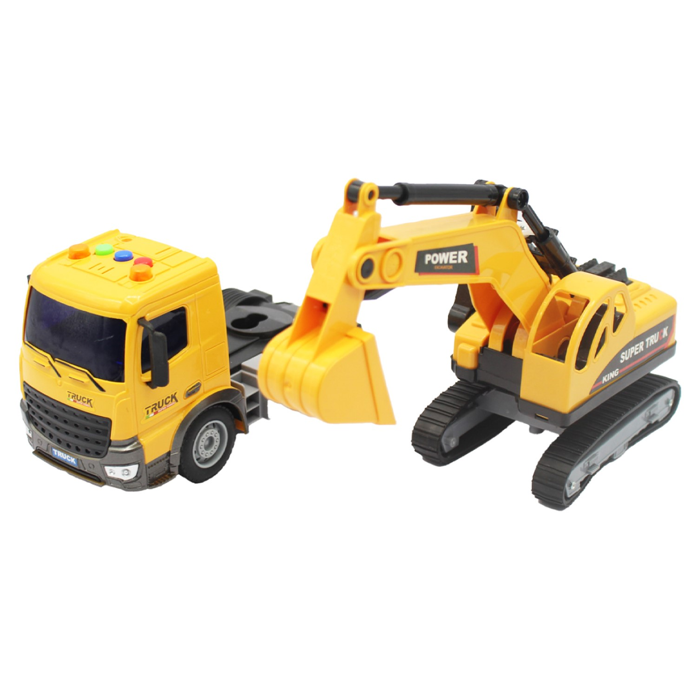 Juguete Camión Plataforma Y Excavadora Luz Sonido DBG1679 4