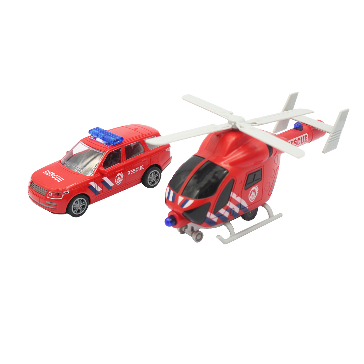 Set Camión Helicóptero Auto Rescate Sonido Fricción DGB1670 2