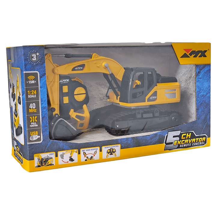 Juguete Excavadora RC 5 Canales Esc 1:24 Recargable DBG1697 3