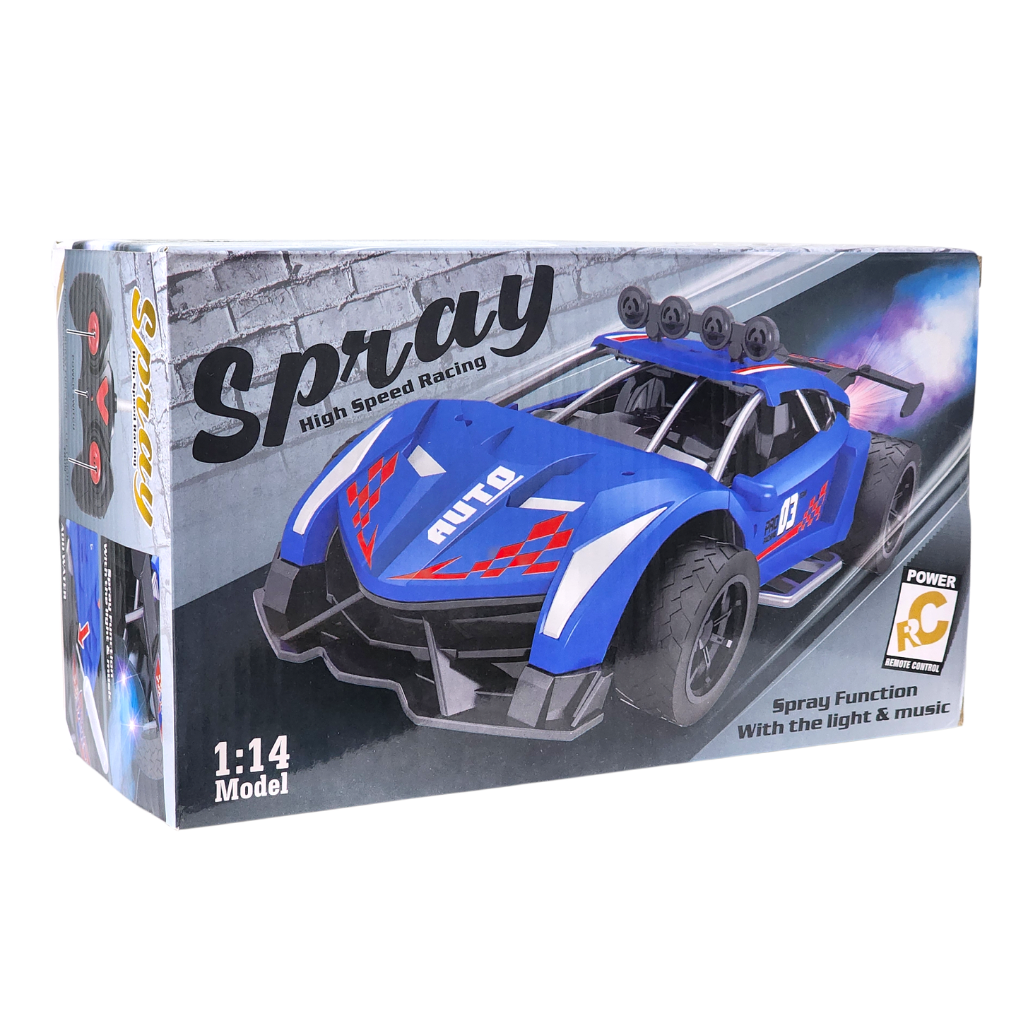 Auto de carrera RC Luz Música y Vapor Trasero DBG1759R Rojo 8