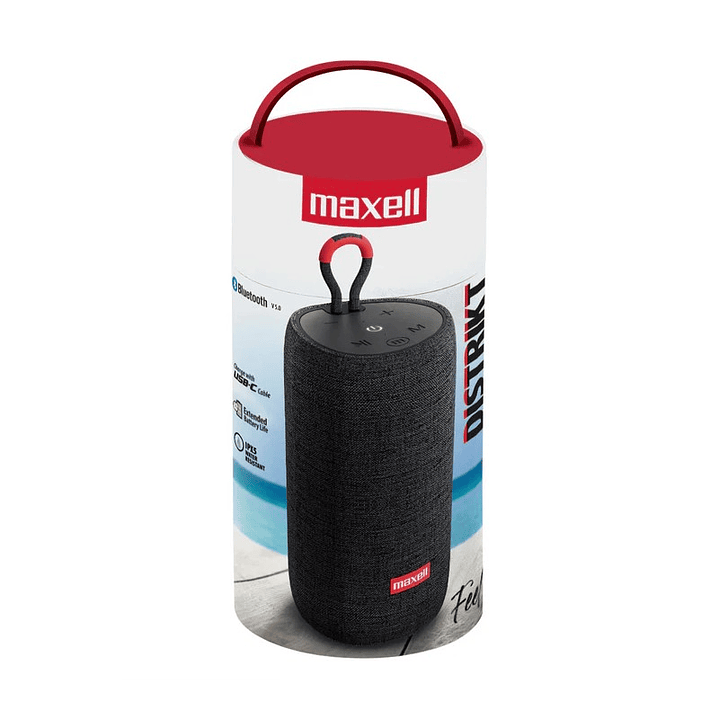 Parlante Bluetooth Portátil Maxell Distrikt Tws 7 Hr Negro 3