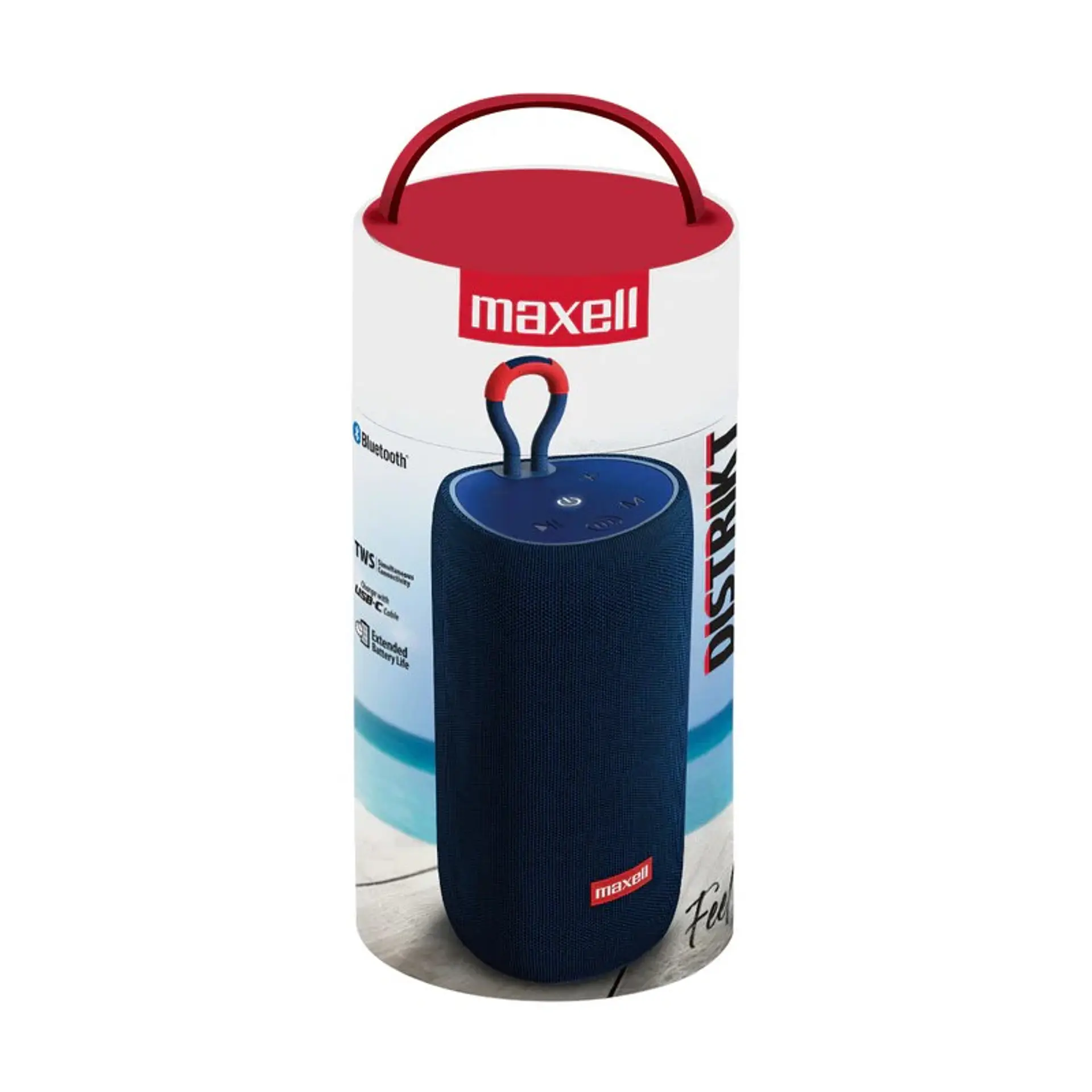 Parlante Bluetooth Portátil Maxell Distrikt Tws 7 Hr Azul 2