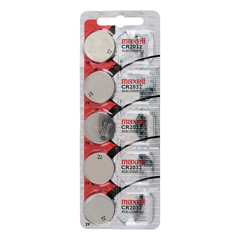 Pack 5 Pilas CR 2032 3v Maxell Tipo Botón Holograma