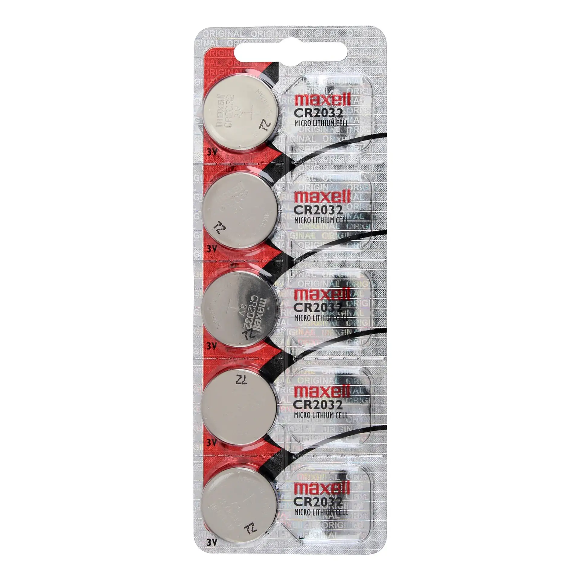 Pack 5 Pilas CR 2032 3v Maxell Tipo Botón Holograma 1
