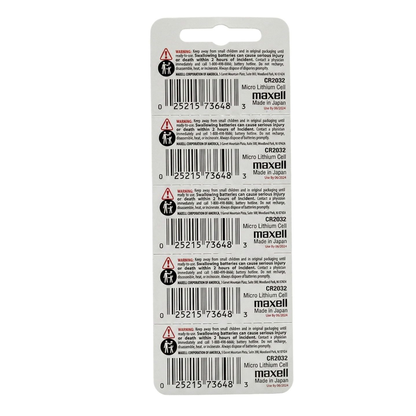 Pack 5 Pilas CR 2032 3v Maxell Tipo Botón Holograma 2