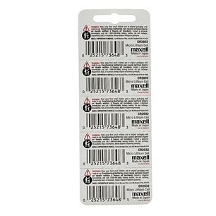 Pack 5 Pilas CR 2032 3v Maxell Tipo Botón Holograma