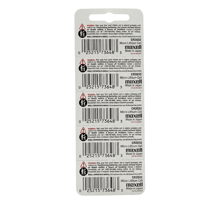 Pack 5 Pilas CR 2032 3v Maxell Tipo Botón Holograma 2