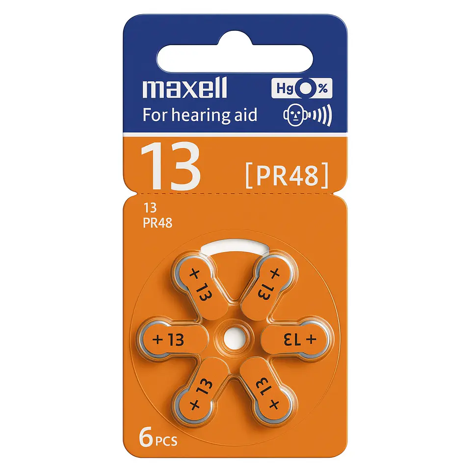 Pack 6 Pilas Para Audífonos Maxell 13 Auditivas 1
