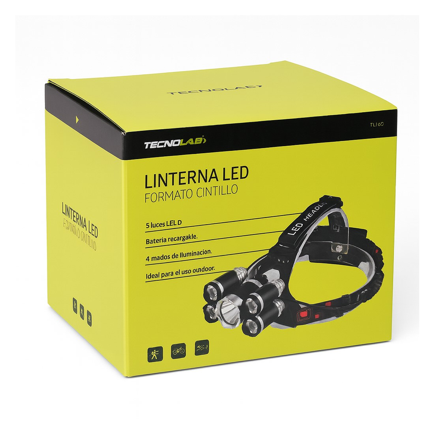Linterna Cintillo Led Tecnolab 5 Focos Recargable TL143 6