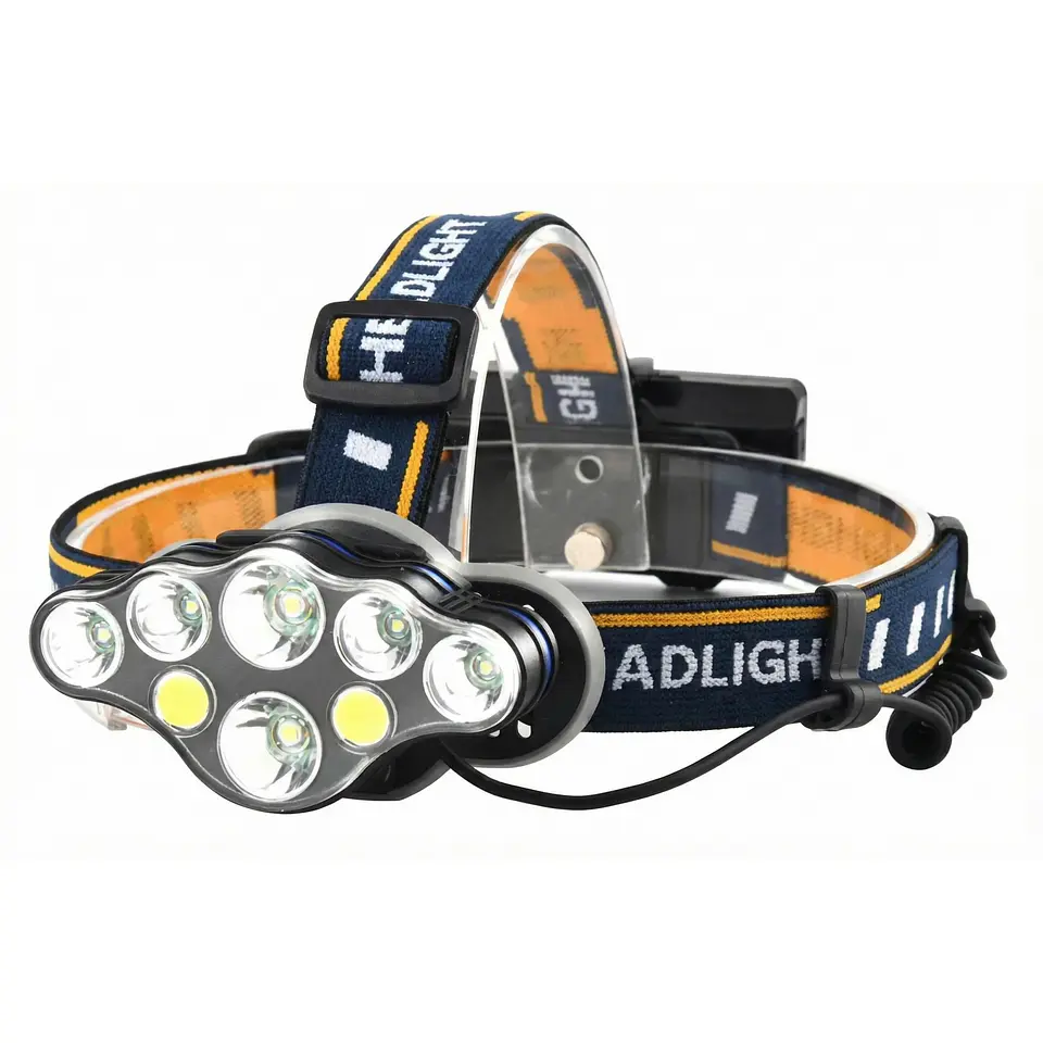 Linterna Cintillo LED Tecnolab 8 Focos Recargable TL144 1