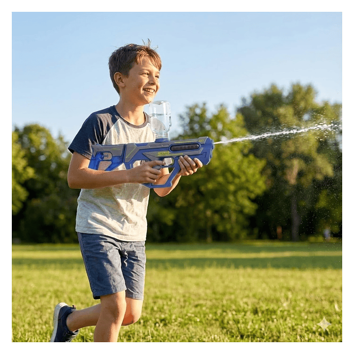 Juguete Pistola Lanza Agua 2 En 1 Recargable DBG1658BL Azul 9