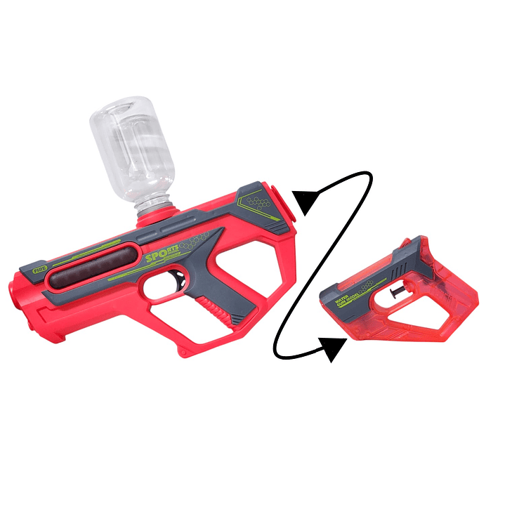 Juguete Pistola Lanza Agua 2 En 1 Recargable DBG1658R Rojo 4