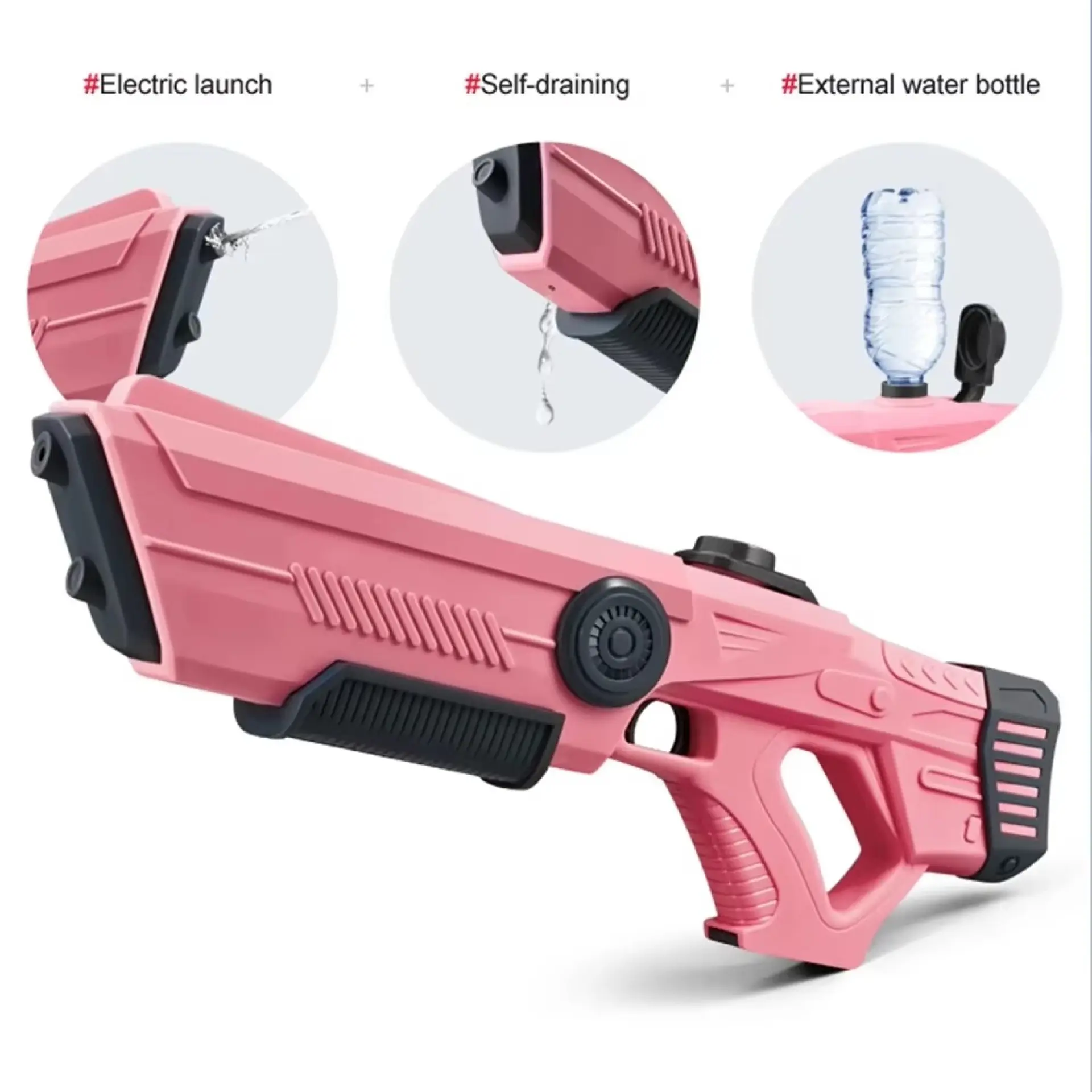 Juguete Pistola Agua Recargable Absorción DBG1657P Rosa 2