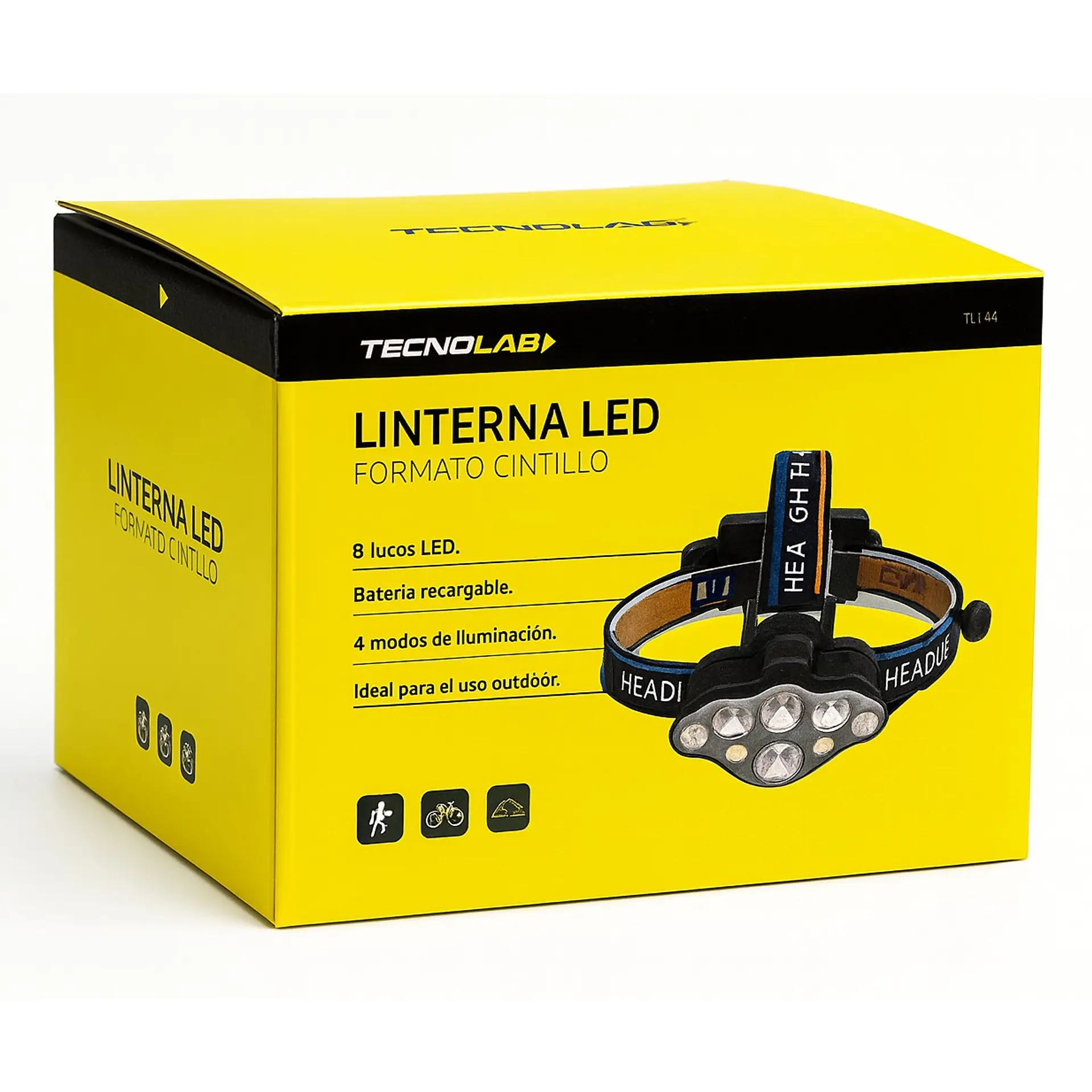 Linterna Cintillo LED Tecnolab 8 Focos Recargable TL144 4
