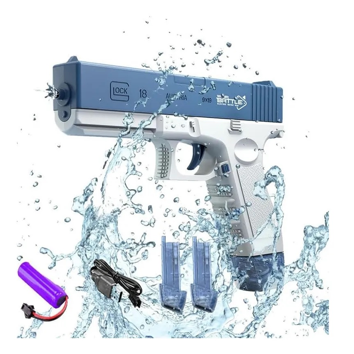 Pistola de Agua Eléctrica Recargable Presión DBG1653 Azul 4