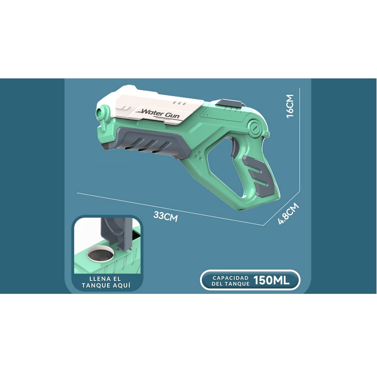 Pistola de Agua Motorizada Recargable Largo Alcance DBG1654 6